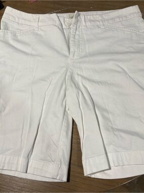 St. John's Bay White Flat-Front Shorts